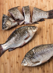 prepared raw carp close-up