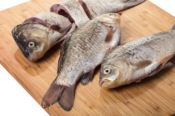 prepared raw carp close-up