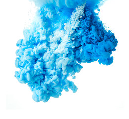 Fototapeta premium Ink drop in water isolated on white background