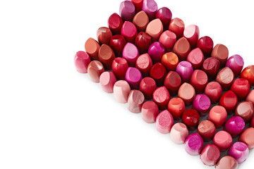 Lipsticks isolated on white background