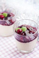 Dessert with cherry