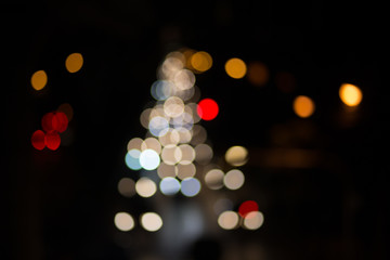 City light blur bokeh, defocused background.