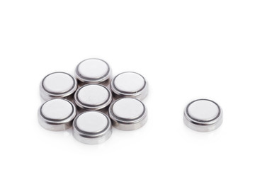 Lithium batteries isolated on white