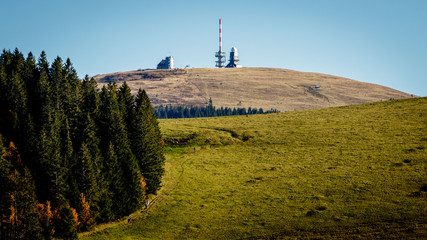 The Feldberg in the black forest on a golden October day. You can see the meteorological station an...