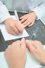 Obraz premium Visit to the doctor's office for medicine