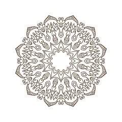 Vector ornamental mandala, printable round pattern with many details. Arabic, indian, asian, african motive for logo, business card, banner, invitation, background, label, etc. Ready for print