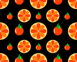 simple food graphic design pattern of orange. Vector art bright