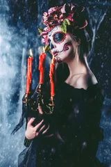 Fototapete Rund Make-up an Halloween © Andrey Kiselev