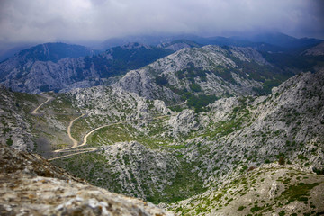 View from top of Tulove grede, part of Velebit mountain, Croatia