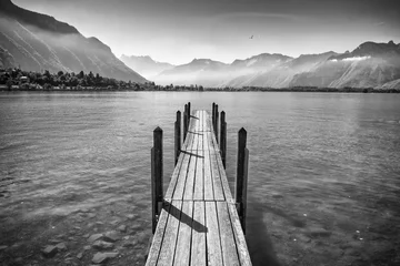 Foto op Plexiglas Idyllic Jetty on Geneva Lake in Switzerland © Michal Ludwiczak