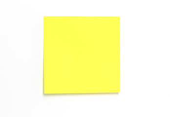 yellow square paper sticker on white background