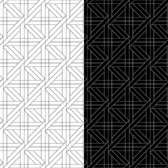 Geometric ornaments. Black and white seamless pattern