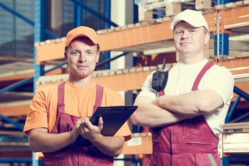 Fototapeta premium warehousing. Two warehouse workers