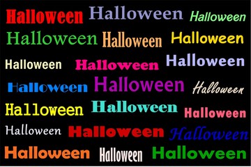 Palabra Halloween en colores