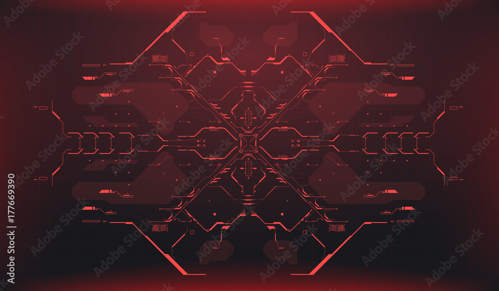 Poster hud ui and infographic elements. radar interface. spaceship hightech screen concept.
