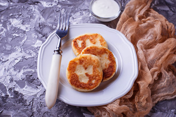 Sweet homemade cheese pancakes