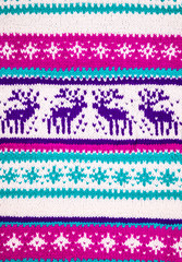 Ornament of a winter sweater with deer