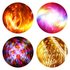 Bright colored circles. Decorative elements for Christmas design. Vector graphic