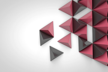 Abstract geometric background made from triangular pyramid shapes