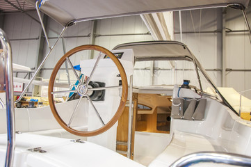 Steering of luxury yacht