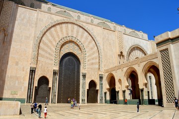 Fototapeta na wymiar Eastern architecture. Morocco building, Morocco architecture, colonnade