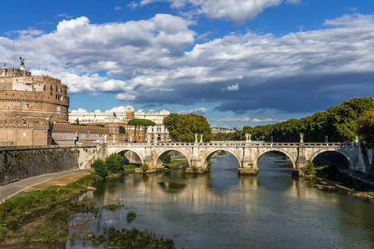 Ancient Saint Angelo castle in Rome, Italy
