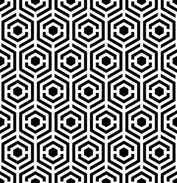 Vector seamless pattern. Modern stylish texture. Repeated geometric pattern with hexagonal tiles