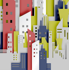 City abstract background paper art style