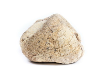 Obraz premium Single natural stone on white background, close-up