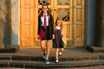 Outdoor portrait of two girls.