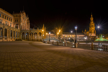 Fototapeta na wymiar Seville - Spain and the Plaza de España 