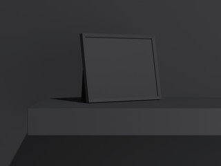 Black frame without a picture. 3d rendering