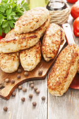 Homemade chicken burgers