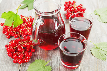 Medicinal drink fresh viburnum