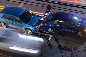 Obraz na płótnie Canvas Car Crash on the road