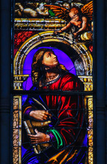 Obraz na płótnie Canvas Stained Glass of St Matthew the Evangelist