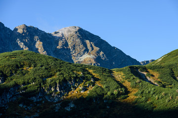 Naklejka premium Tatra mountain peak view in Slovakia in sunny day