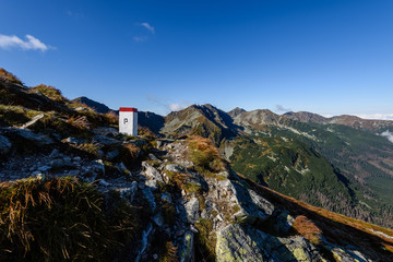 Naklejka premium Tatra mountain peak view in Slovakia in sunny day