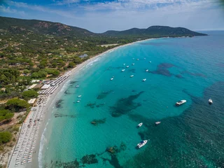 Deurstickers Palombaggia strand, Corsica Strand van Palombaggia in het zuiden van het eiland Corsica