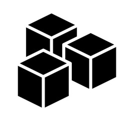 Sugar cubes or sugar substitute sweetener flat vector icon for food apps and websites