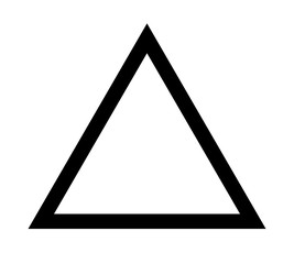 Triangle up arrow or pyramid line art vector icon for apps and websites