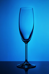glass on blue
