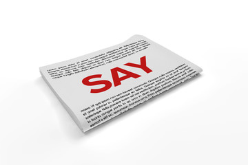 Say on Newspaper background