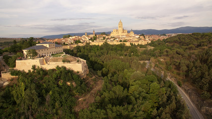 Fototapeta na wymiar Panoramic view of Segovia city, Spain