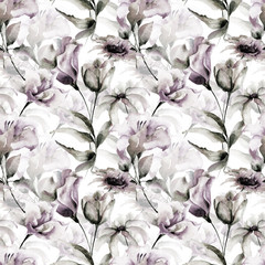 Seamless wallpaper with flowers - 177681306