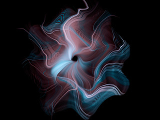 Texture of flying cloth on black