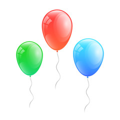 Bunch of colourful balloons isolated on white background. Vector.