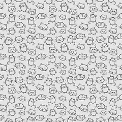 Fototapeta premium kittens vector background seamless small cat grey