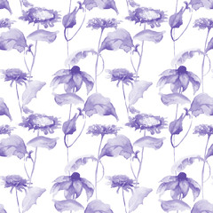 Fototapeta na wymiar Seamless wallpaper with summer flowers