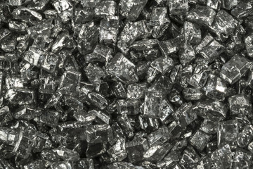 silver colored sugar crystals